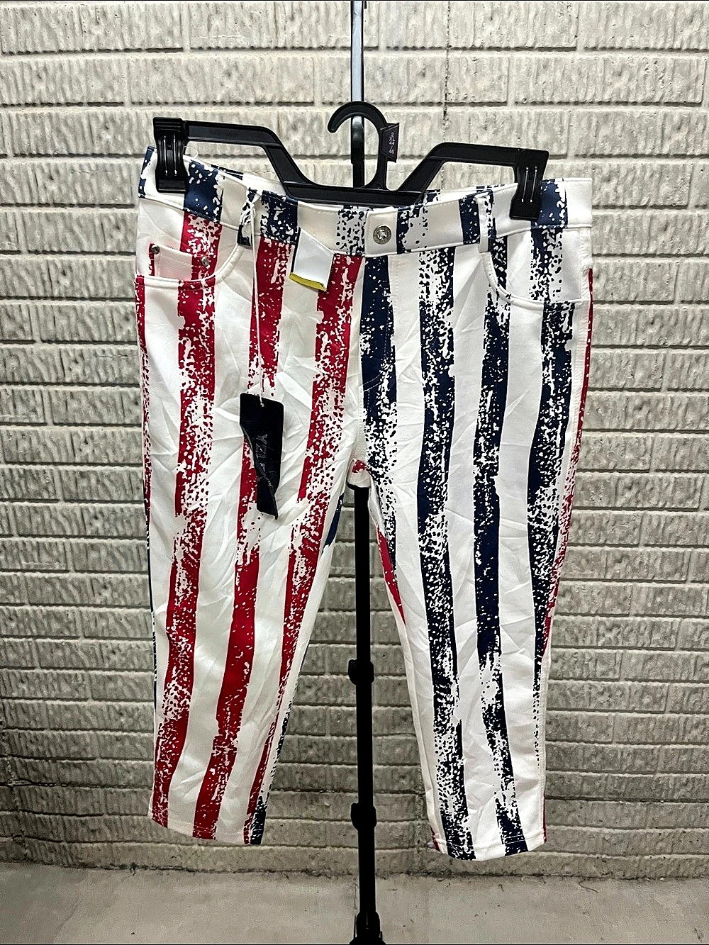 American Fighter Striped Cargo Pants in White & Red L/XL NWT